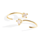 Dainty Diamond Threader Hoop Earrings