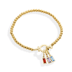 Mint Beaded Birthstone Charm Bracelet