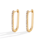 Square Pave Hoop Earrings