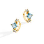 Aquamarine Huggie Hoops