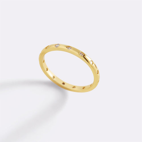 Bezel-Set Tiny Stacking Ring