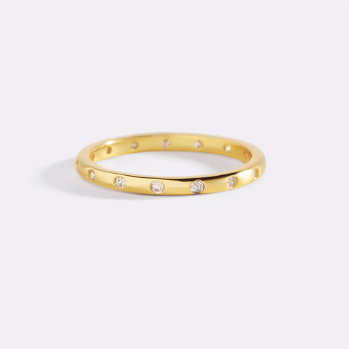 Bezel-Set Tiny Stacking Ring