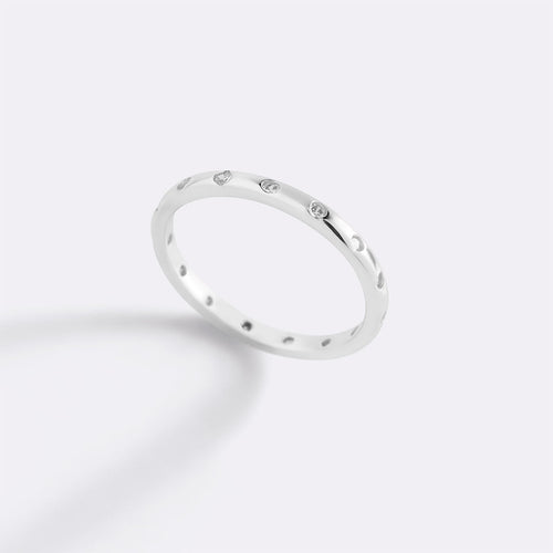 Bezel-Set Tiny Stacking Ring