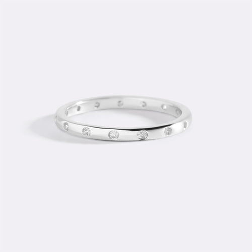 Bezel-Set Tiny Stacking Ring