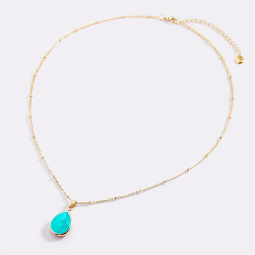 Birthstone Drop Pendant Necklace