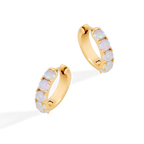 Blue Opal Huggie Earrings