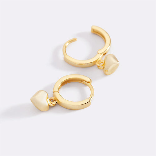 Dainty Heart Hoop Earrings