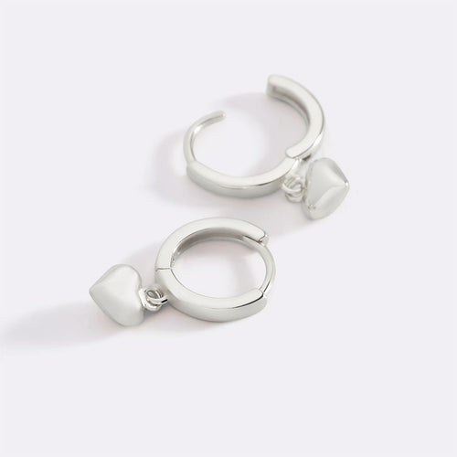 Dainty Heart Hoop Earrings