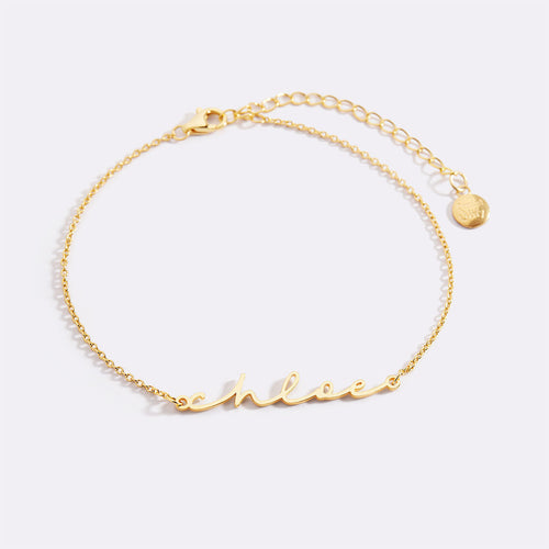 Dainty Script Name Bracelet