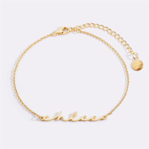 Dainty Script Name Bracelet