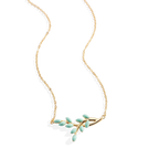 Enamel Leaf Pendant Necklace