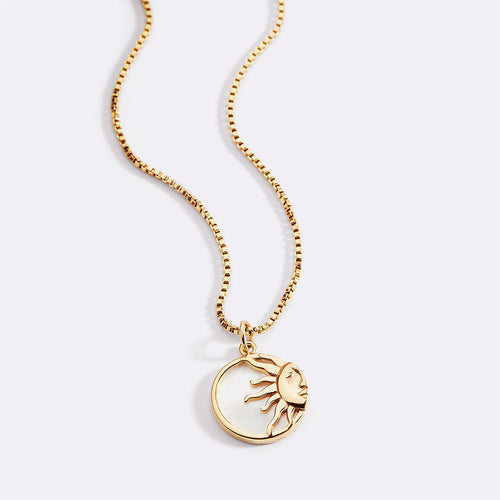 Enamel Sun Pendant Necklace
