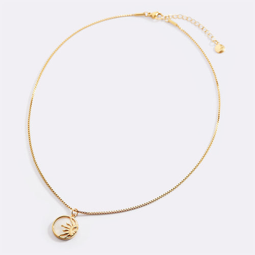 Enamel Sun Pendant Necklace
