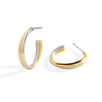 Mixed Metal Crossover Earrings