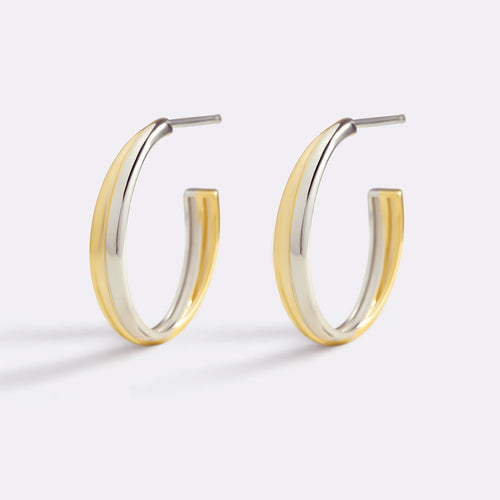 Mixed Metal Crossover Earrings