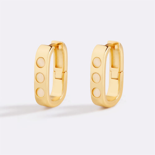 Pearl Block Statement Hoops