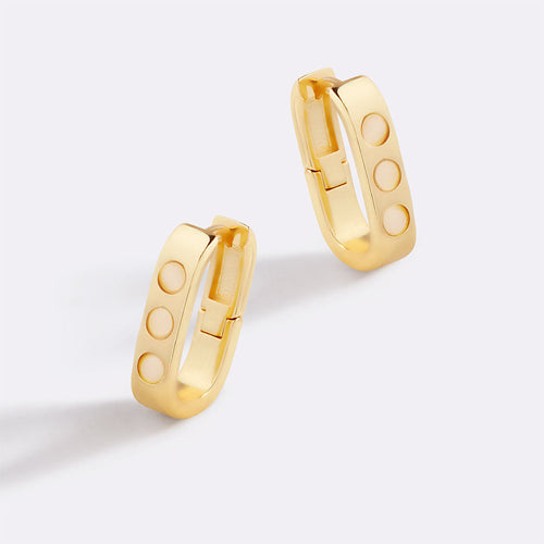 Pearl Block Statement Hoops