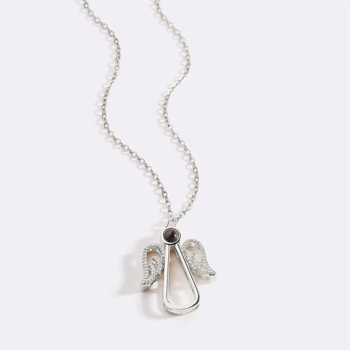 Personalized Angel Photo Charm Necklace