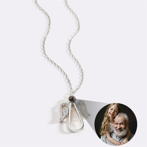 Personalized Angel Photo Charm Necklace