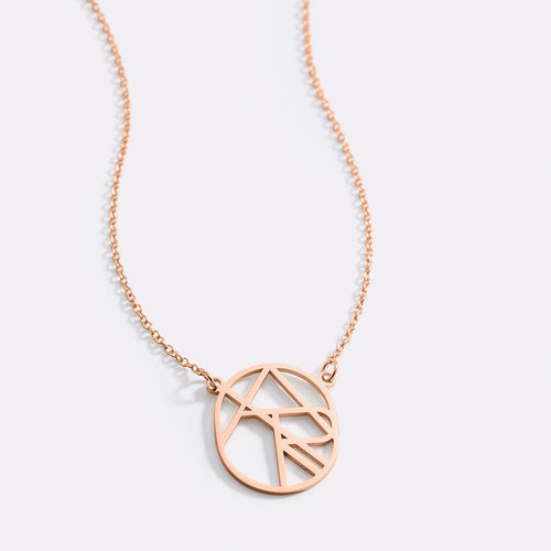 Circular Minimalist Monogram Name Necklace