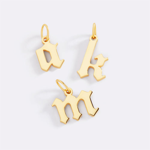 Old English Letter Charm