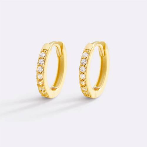 Pave Huggie Hoop Earrings