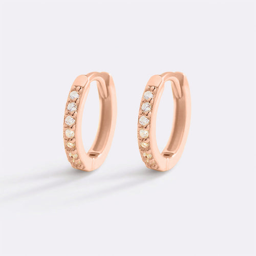 Pave Huggie Hoop Earrings