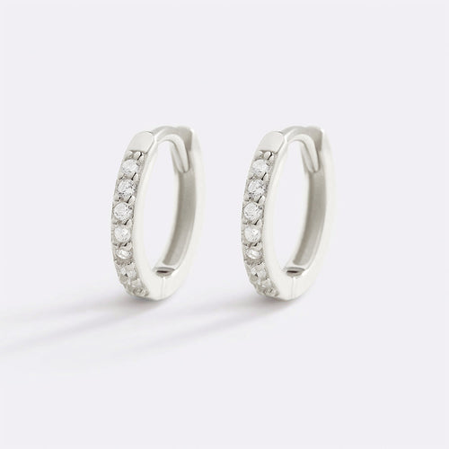 Pave Huggie Hoop Earrings