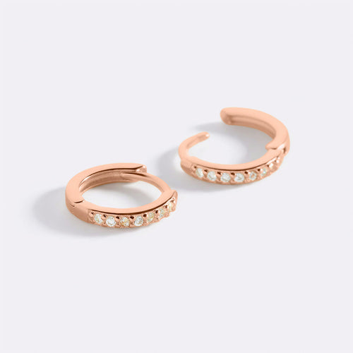 Pave Huggie Hoop Earrings