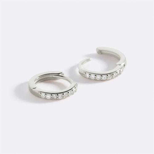 Pave Huggie Hoop Earrings