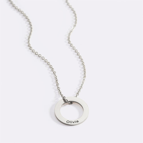Personalized Linked Circle Necklace