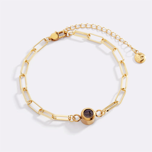 Photo Bracelet with Paperclip Chain