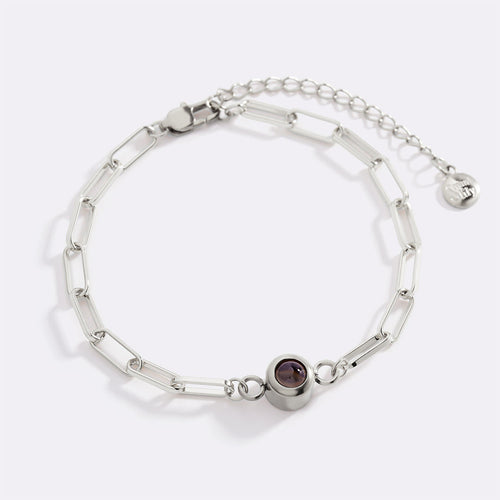 Photo Bracelet with Paperclip Chain