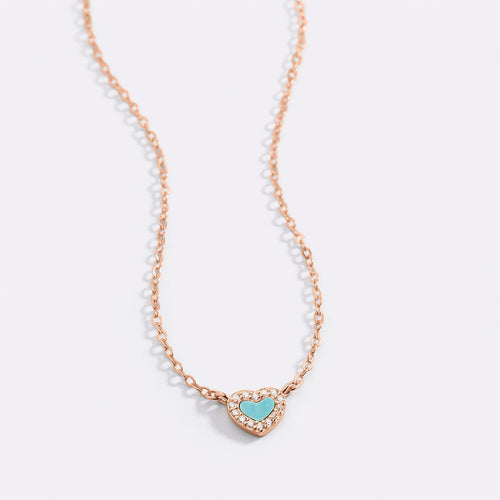 Tiny Turquoise Heart Choker