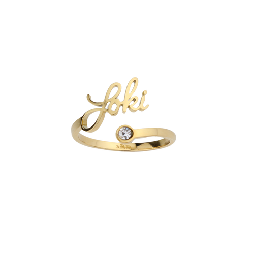 Custom Name Birthstone Ring
