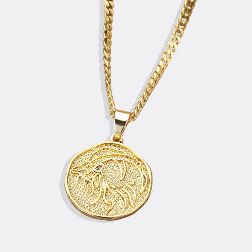 Astrological Sign Coin Pendant Necklace