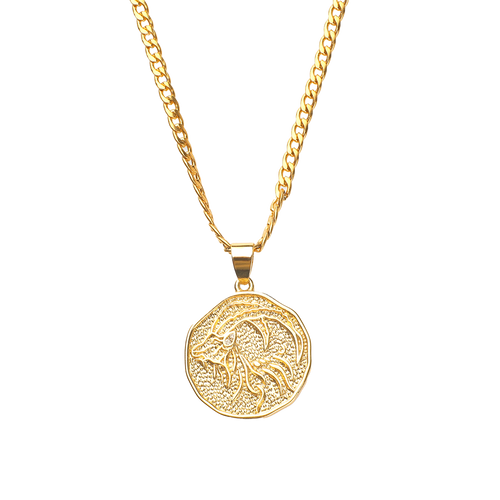 Astrological Sign Coin Pendant Necklace