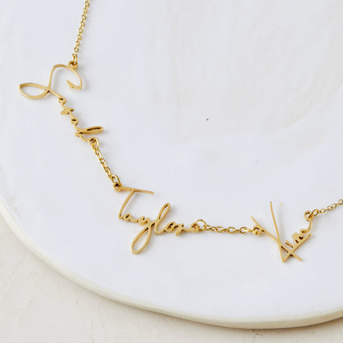 Monroe Triple Name Necklace