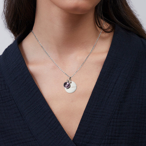 Monogram Script Birthstone Name Necklace