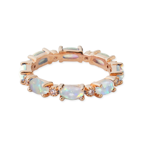 Eternity Fire Opal Ring