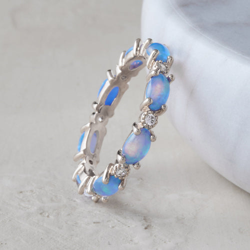 Eternity Fire Opal Ring