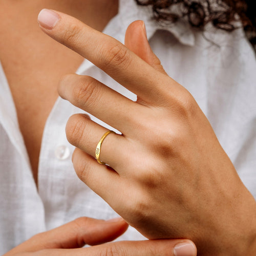Minimalist Zodiac Stacking Band