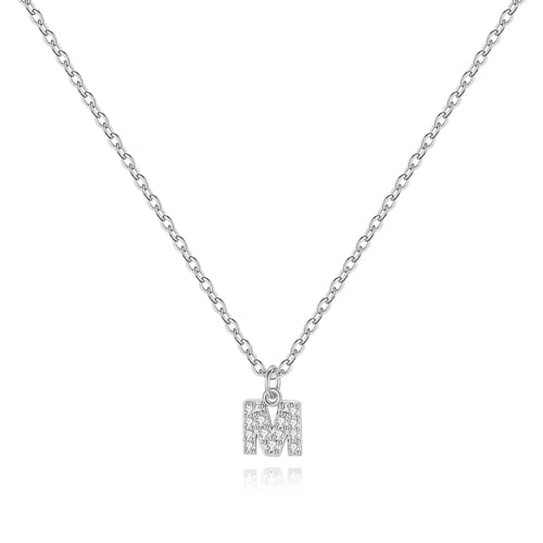 Pave Uppercase Initial Necklace