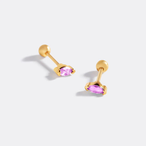 Marquis Gemstone Sleeper Stud Earrings