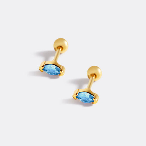Marquis Gemstone Sleeper Stud Earrings