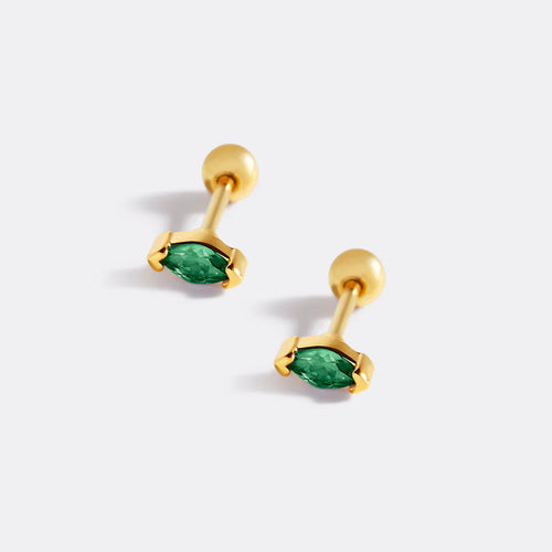 Marquis Gemstone Sleeper Stud Earrings