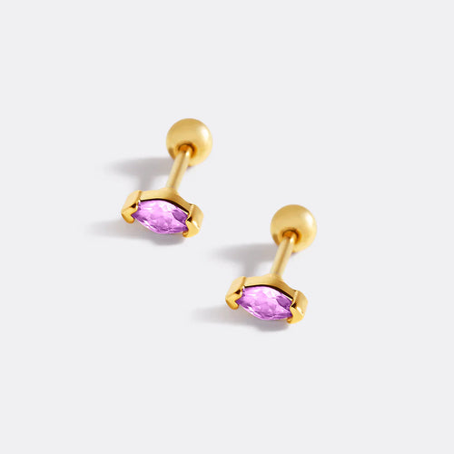 Marquis Gemstone Sleeper Stud Earrings