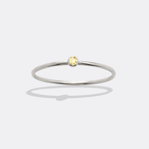 Minimalist Bezel-Set November Birthstone Stacking Band