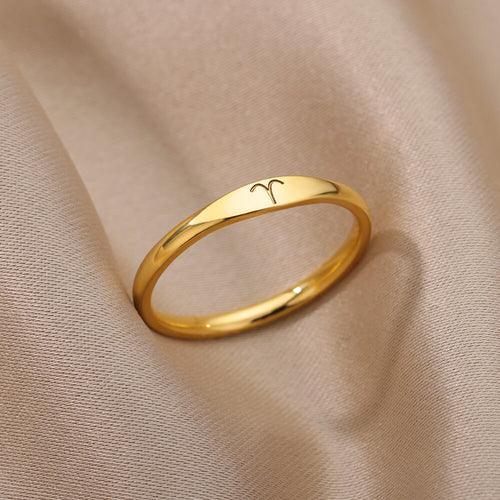 Minimalist Zodiac Stacking Band