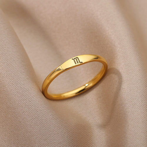 Minimalist Zodiac Stacking Band